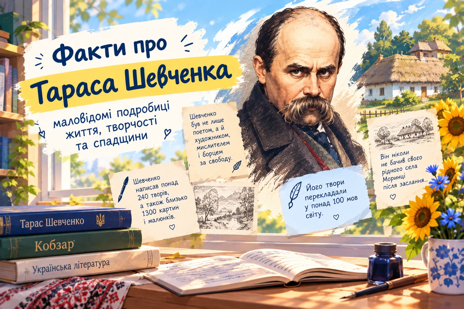 Факти про Тараса Шевченка: маловідомі подробиці життя, творчості та спадщини