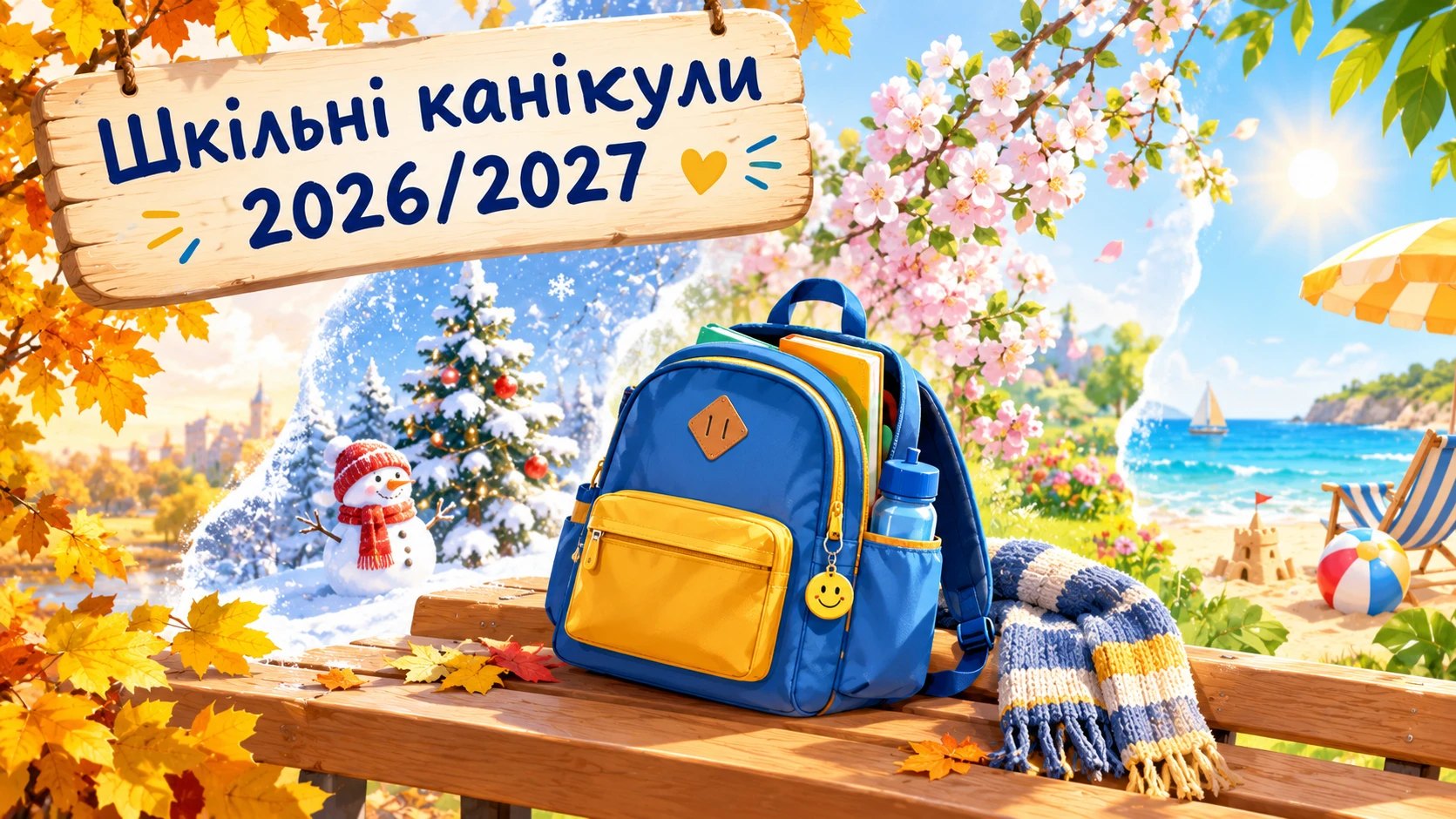 Шкільні канікули 2026/2027 в Україні. Дати й графік відпочинку