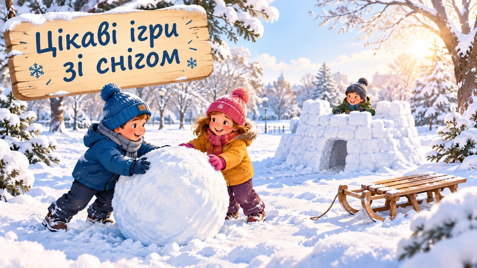 Цікаві ігри зі снігом для дітей