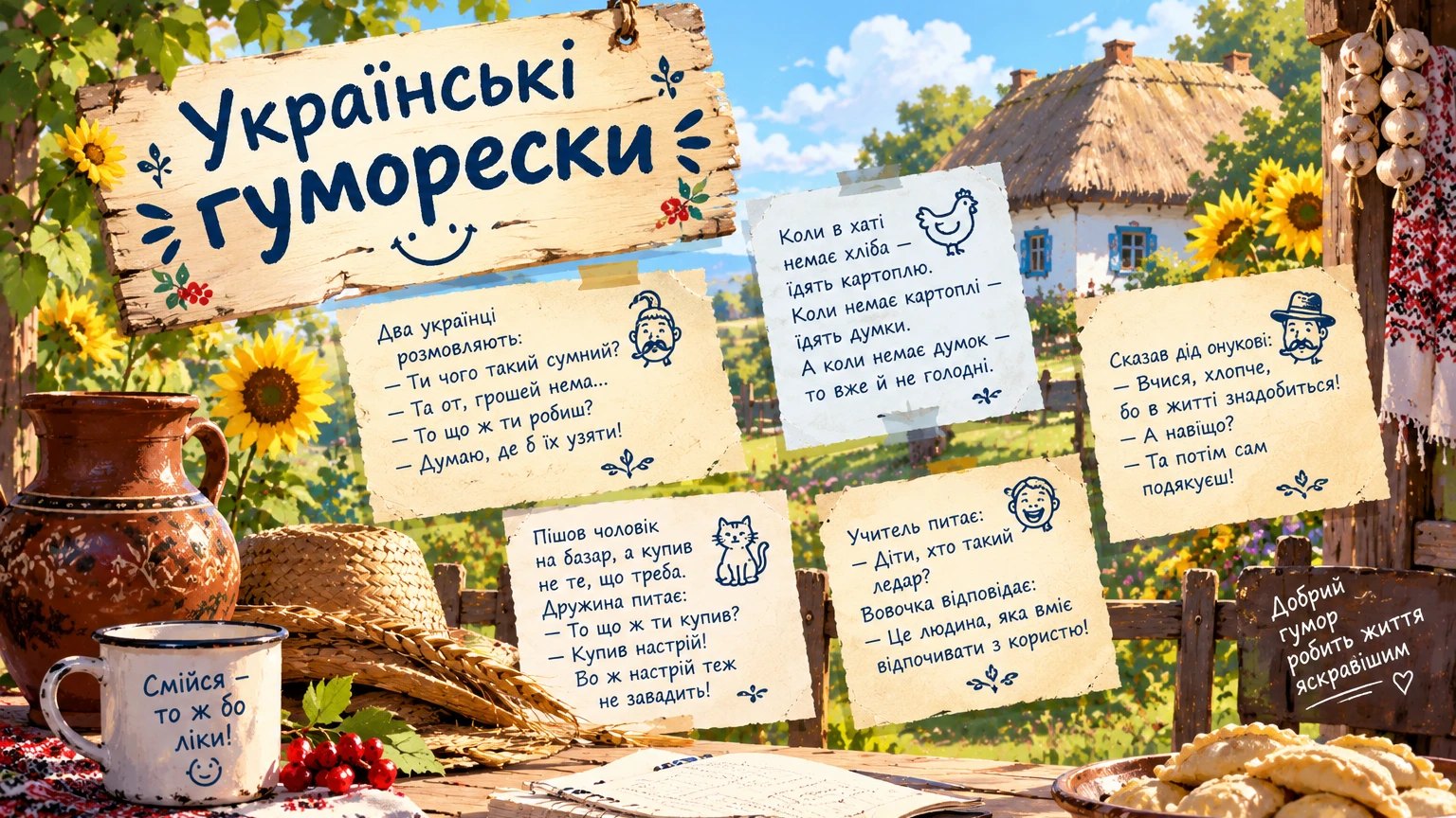 Українські гуморески: тексти співомовок Руданського та поради для виступу